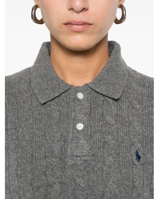 Polo Ralph Lauren Gray Cable Knit Pullover Sweater
