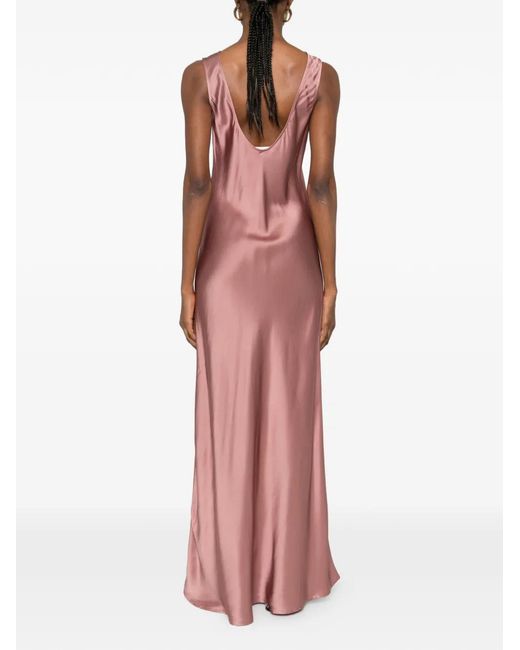 Ottod'Ame Pink Robe Longue À Design Sans Manches
