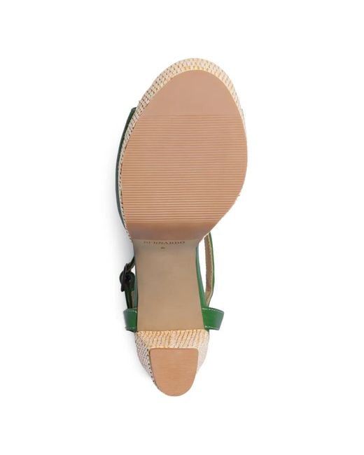 Bernardo Green Valeria Platform Block-Heel Sandals