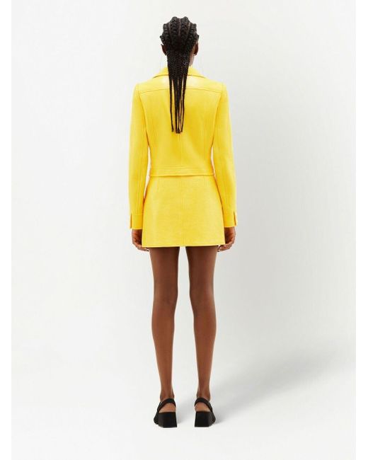 Courreges Yellow Re-edition Logo-patch Mini Skirt