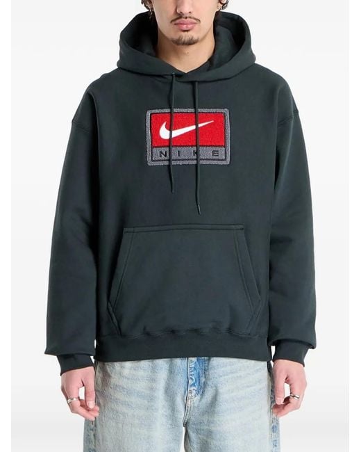 Nike Gray Solo Swoosh Hoodie for men