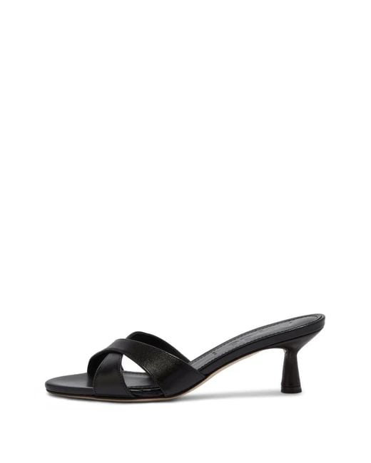 Aeyde Black Vero Crossover Strap Sandals