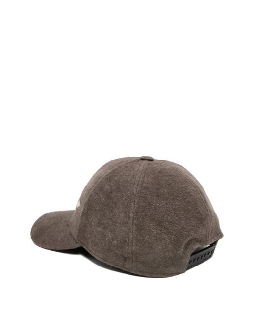 Rick Owens Gray Logo-Embroidered Baseball Cap