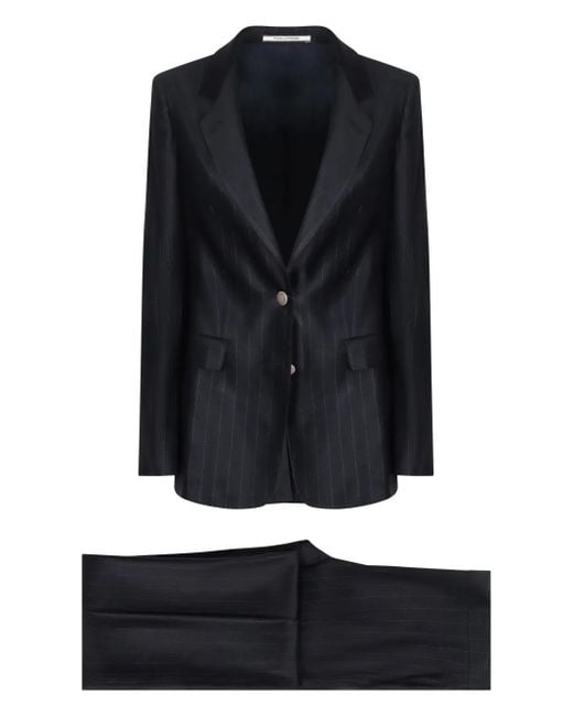 Tagliatore Black Pinstriped Suit