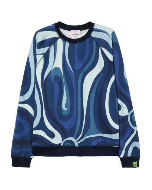 メンズ Emilio Pucci Marmo フリース スウェットシャツ Blue