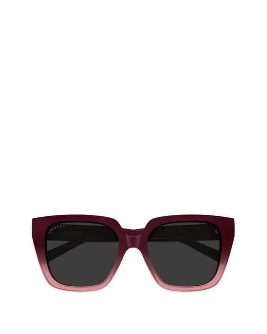 Gucci Black Geometric Stripe Sunglasses