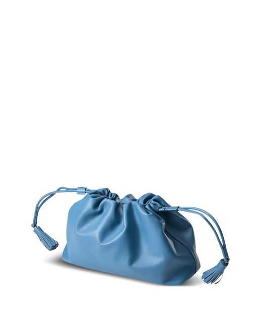 Veronica Beard Blue Stash Tassel-Detail Drawstring Shoulder Bag