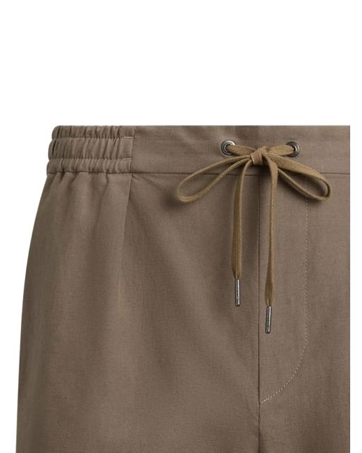 Ralph Lauren Gray Pleated Drawstring Shorts for men
