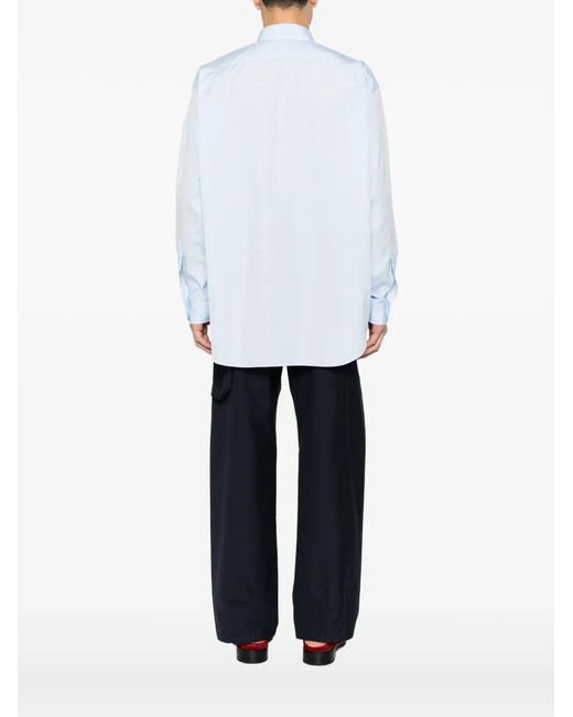 Moschino White Graphic-Print Patch-Pocket Shirt for men