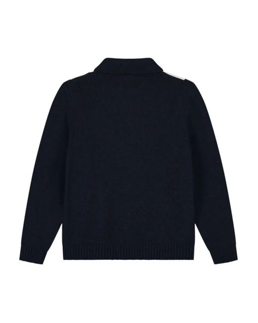 Arte' Blue Panelled Zip-Up Cardigan for men