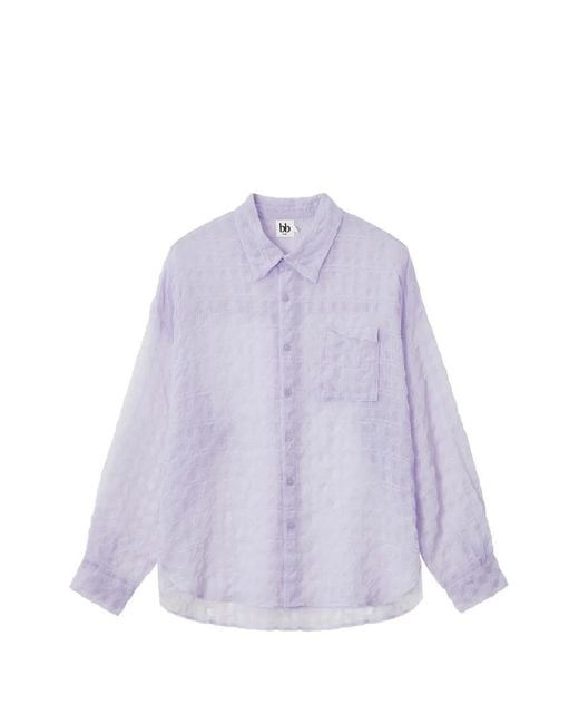 B+ AB Purple Chemise À Poches Poitrine