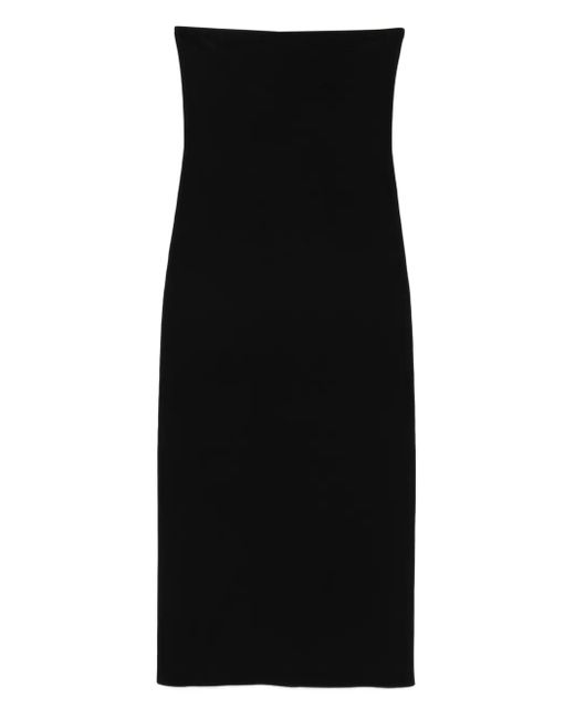 Anine Bing Black Strapless Midi Dress