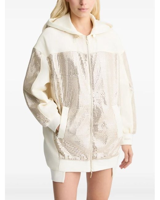 Liu Jo Natural Sequinned Parka