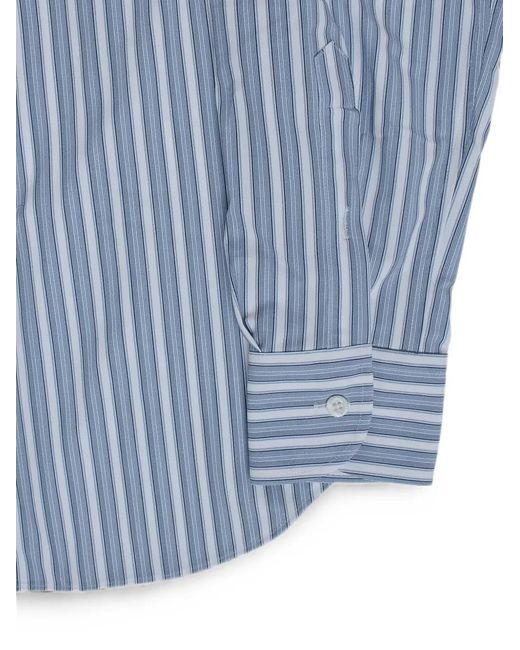 Corneliani Blue Striped Long-Sleeve Shirt for men