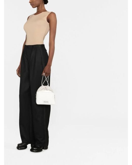 Maison Margiela Natural Round-Neck Sleeveless Bodysuit