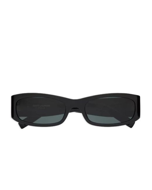 Saint Laurent Black Sl M152 Logo-Plaque Rectangle Sunglasses