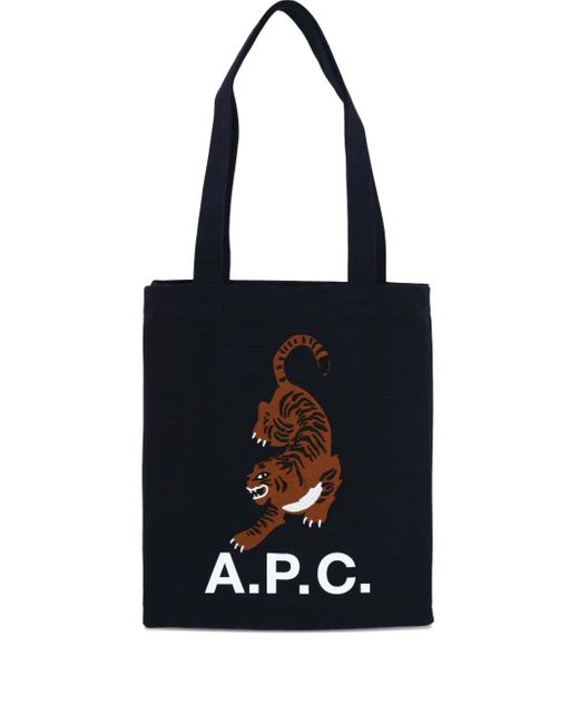 A.P.C. Black Cotton Tote Bag