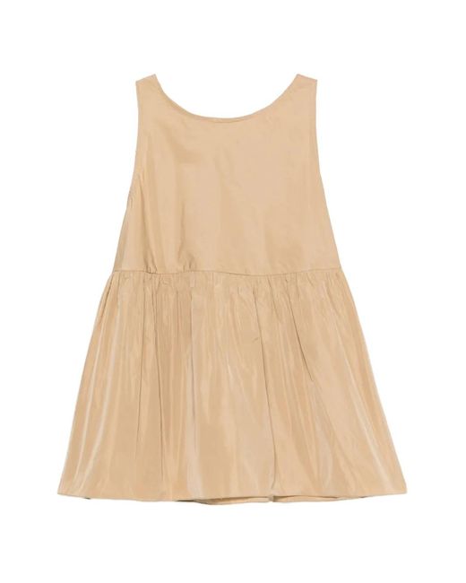Susanne Bommer Natural Pleated Ribbon Top