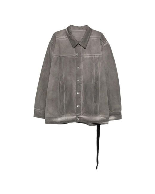 Rick Owens Gray Jumbo Worker Jacket for men