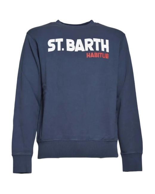 Mc2 Saint Barth Blue Soho Crew-Neck Sweatshirt for men