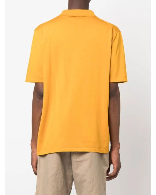Roberto Collina Yellow Short-Sleeve Polo Shirt for men