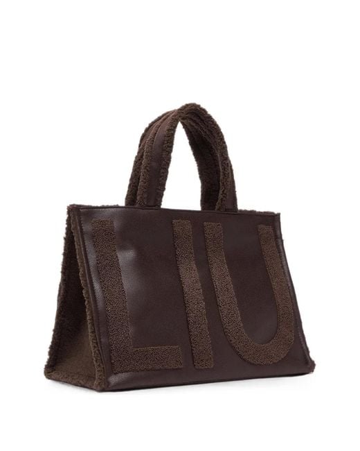 Liu Jo Brown Large Tote Bag With Logo