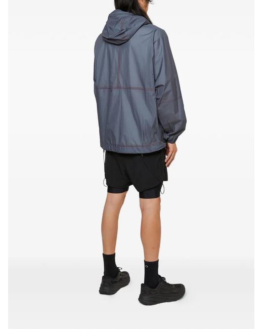 District Vision Blue X Massimo Osti Logo Hooded Jacket for men