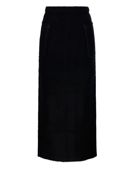 Max Mara Black Knitted Maxi Skirt