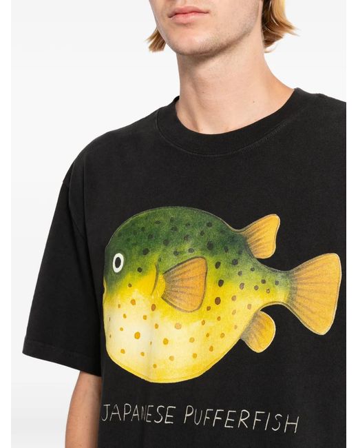 Melt Black Graphic-Print T-Shirt for men