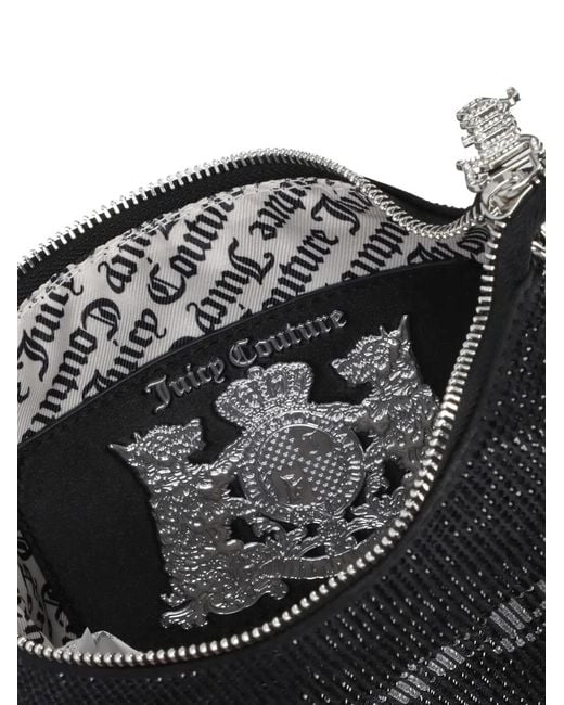Juicy Couture Black Strass-Embellished Logo Clutch Bag