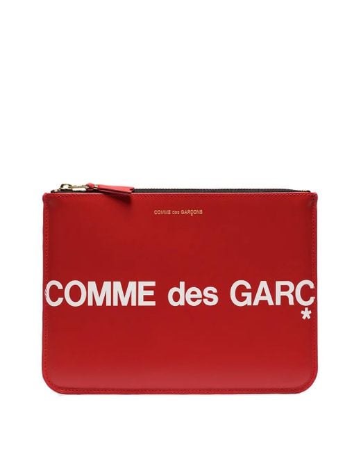 Comme des Garçons Sa8100hl Huge Logo Zip Pouch Red
