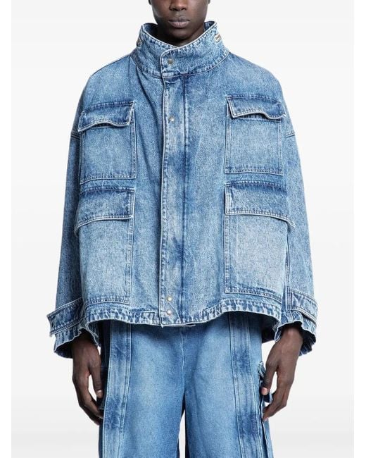 Hed Mayner Blue Flap-Pockets Denim Jacket for men