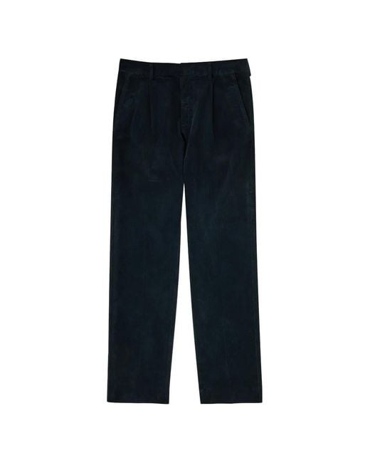 NN07 Blue Bill Pleated Corduroy Trousers for men