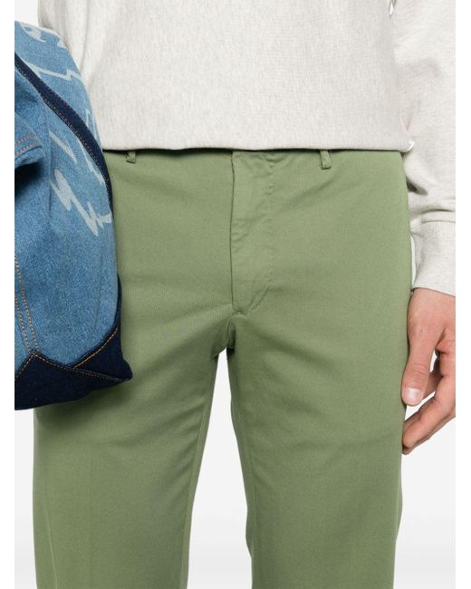 Incotex Green Mid-rise Chino Trousers for men