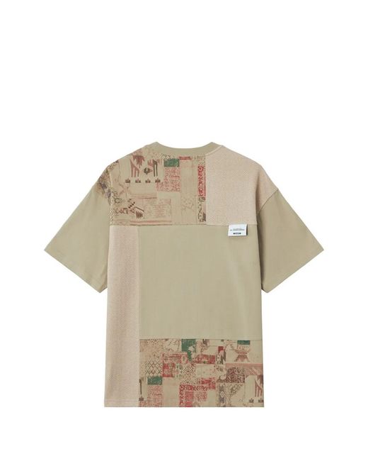 Musium Div. Natural Patchwork Woven T-Shirt for men