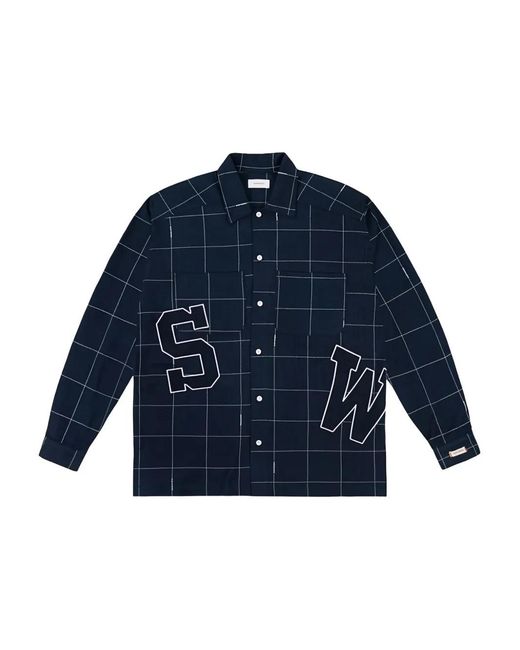 SAINTWOODS Blue Flannel Shirt for men