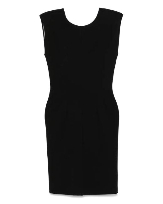 Dondup Black Logo-Plaque Midi Dress