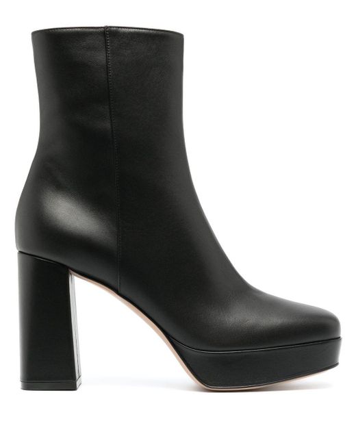 Gianvito Rossi Black Daisen 100 Leather Ankle Boots - Women's - Calf Leather