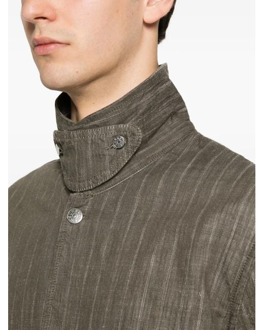 sunflower Brown Veste Boutonnée Labor À Rayures for men