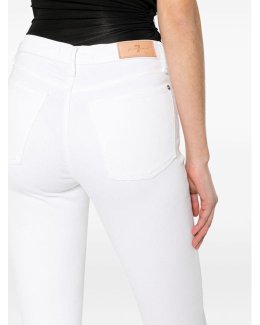 7 For All Mankind White `Hw Ali Luxe Vintage Soleil` Jeans