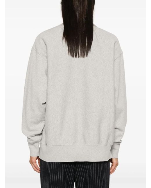 Stella McCartney Gray Organic Cotton Varsity Logo Polo Top