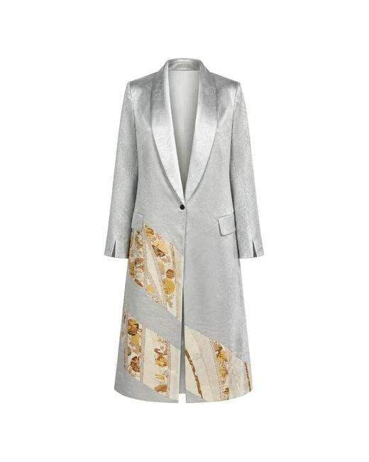 Ibrigu White Irotomesode Patchwork Overcoat