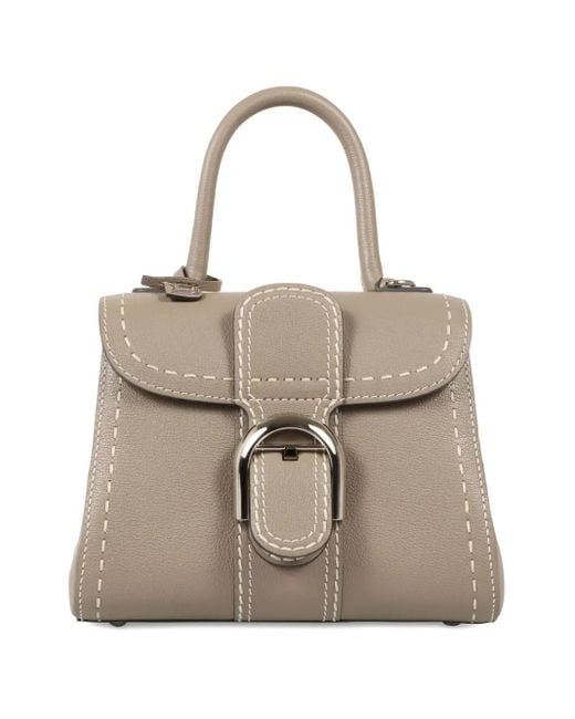 Delvaux Natural Mini Brillant Surpiqué Tote Bag