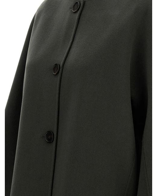 Max Mara Black Button-Fastening Scarf-Neck Jacket