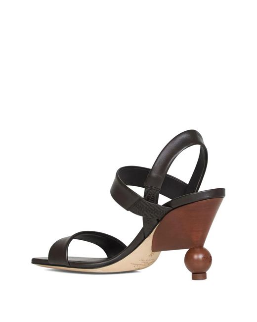 Weekend by Maxmara Brown Square-Toe Heeled Sandals