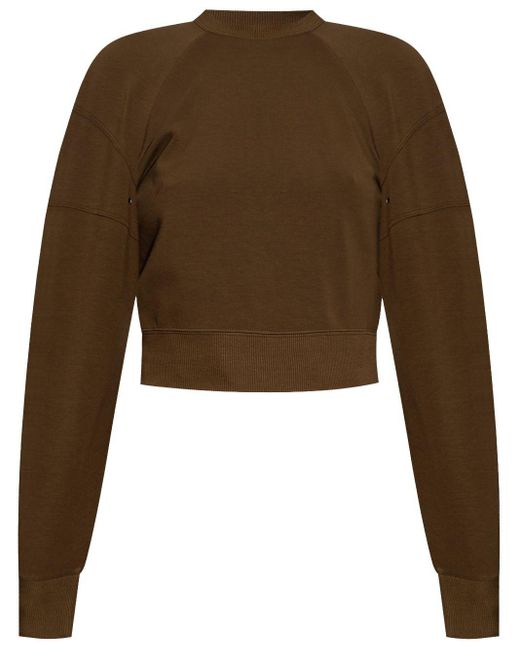 Saint Laurent Brown Cropped Jersey Sweatshirt