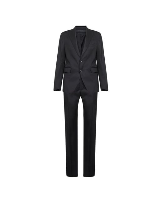 Tagliatore Black Costume En Laine Vierge for men