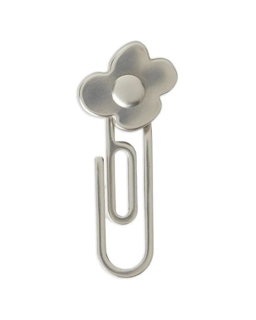 Lardini White Flower-Shaped Paper-Clip Pin for men