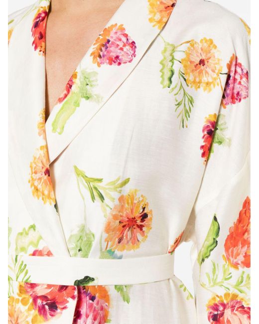Acler White Kirralee Kleid mit Blumen-Print