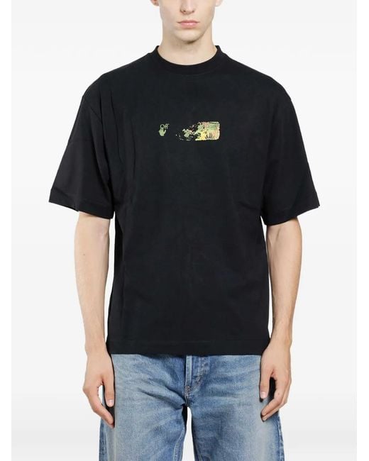 Off-White c/o Virgil Abloh Black Spices Arrow Skate Logo-Print T-Shirt for men